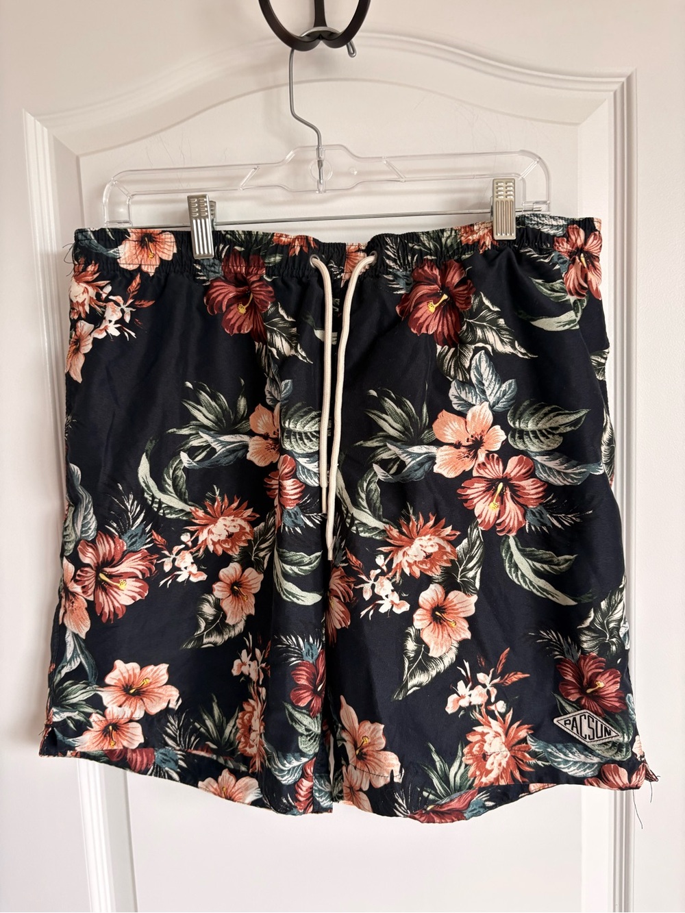 PacSun Black Floral Lined Swim Shorts